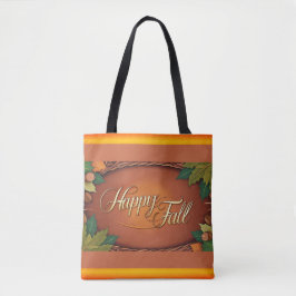Happy Herfst Full Print Canvas tas