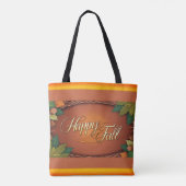 Happy Herfst Full Print Canvas tas (Achterkant)