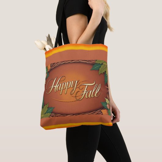 Happy Herfst Full Print Canvas tas (Dichtbij)