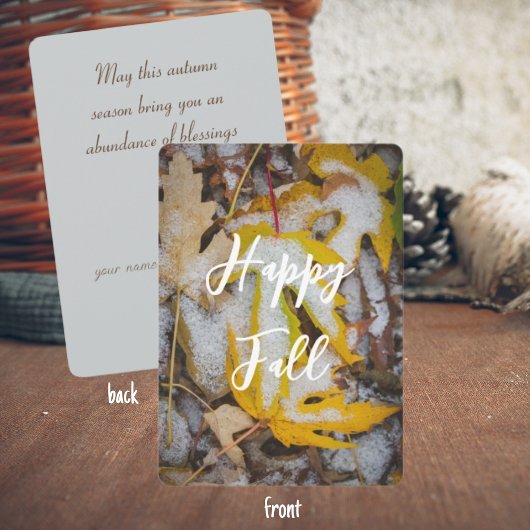 Happy Herfst geel blad Kaart