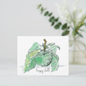 Happy Herfst Green Apple Fruit verlaat de Waterver Briefkaart (Staand voorkant)