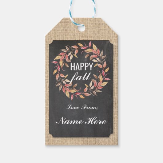 Happy Herfst Harvest Festival Gift Labels Chalk La Cadeaulabel (Voorkant)