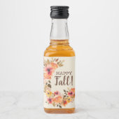 Happy Herfst Herfst Bloemen Swag Mini Likeurfles Etiket (Voorkant)