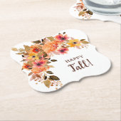 Happy Herfst herfst blooms beugel Kartonnen Onderzetters (Gekanteld)