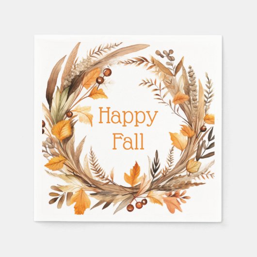 Happy Herfst herfstkrans Servet (Voorkant)