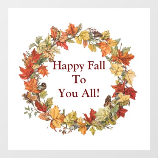 Happy Herfst Krans Window Cling Raamsticker (Vel)