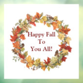 Happy Herfst Krans Window Cling Raamsticker (Vel 3)