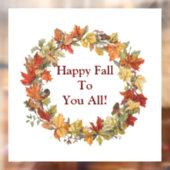 Happy Herfst Krans Window Cling Raamsticker (Vel 2)