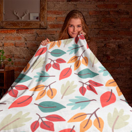 Happy Herfst Naherfst kleurig bladeren patroon Fleece Deken