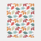 Happy Herfst Naherfst kleurig bladeren patroon Fleece Deken (Voorkant)