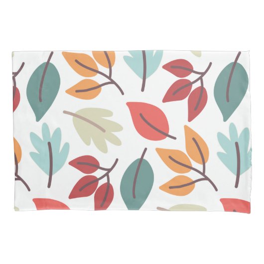 Happy Herfst Naherfst kleurig bladeren patroon Kussensloop (Voorkant-Links)