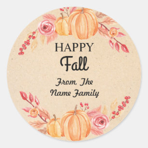 Happy Herfst Oogst Festival Pompoen Krans Sticker