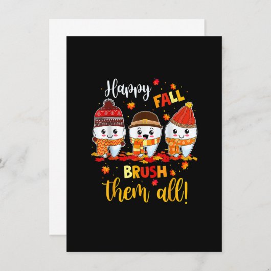 Happy Herfst penseel ze allemaal tandheelkundig ta Kaart (Voorkant / Achterkant)