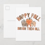 Happy Herfst poets ze alle tandheelkundige tanden Uitnodiging Briefkaart (Voorkant / Achterkant)