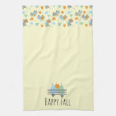 Happy Herfst pompoen in Wagon Pattern Theedoek (Verticaal)