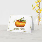 "Happy Herfst" pompoen wenskaart Kaart (Gele Bloem)