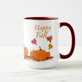 Happy Herfst pompoenen en bladeren Mok