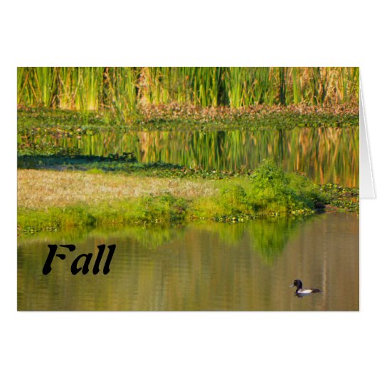 Happy Herfst, Pond met Duck (Voorkant Horizontaal)