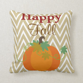 Happy Herfst Pumpkin Chevron Zigzag Pattern Throw Kussen