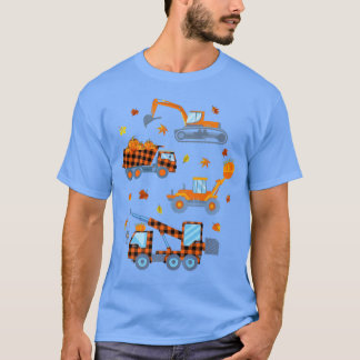 Happy Herfst Pumpkin Crane Truck Construction Todd T-shirt