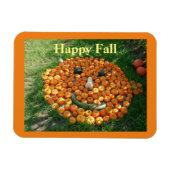 Happy Herfst Pumpkin Face Magnet Magneet (Horizontaal)