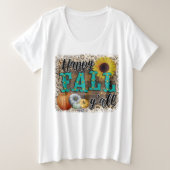 Happy Herfst Pumpkin Flower Elegant Grote Maat T-shirt (Design voorkant)