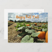 Happy Herfst Pumpkins in een Patch Foto Briefkaart (Voorkant / Achterkant)