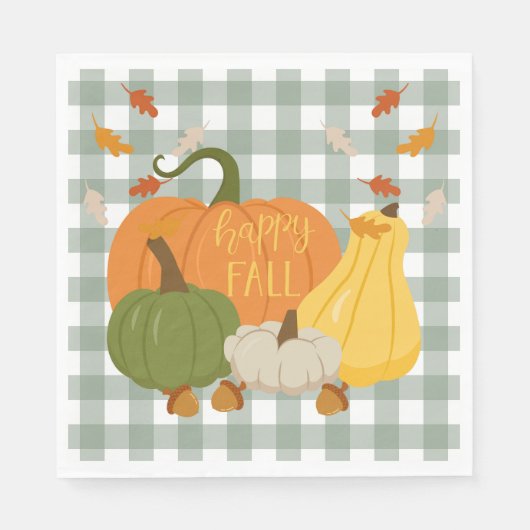 Happy Herfst Pumpkins Servet (Voorkant)