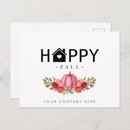 Happy Herfst Real Estate Farming Briefkaart (Voorkant / Achterkant)