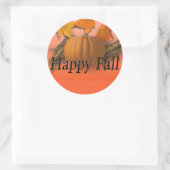 Happy Herfst Ronde Sticker (Tas)