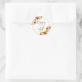 Happy Herfst Ronde Sticker (Tas)