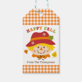 Happy Herfst Scarecrow Boy Gepersonaliseerd Cadeau Cadeaulabel (Voorkant)