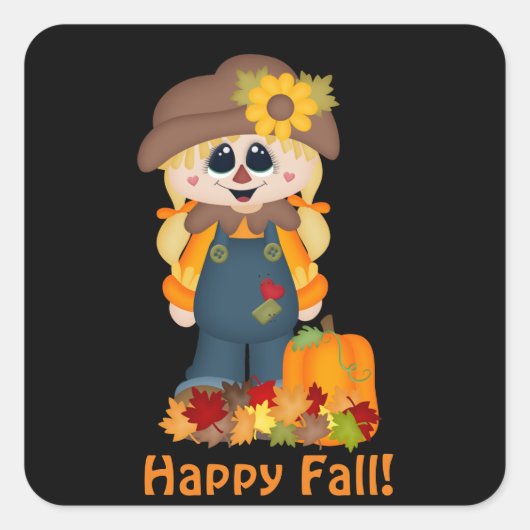 Happy Herfst scarecrow Seizoensgebonden sticker (Voorkant)