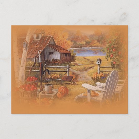 Happy Herfst scene briefkaart (Voorkant)