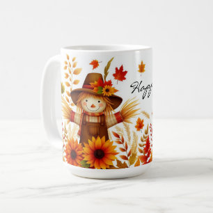 Happy Herfst Schattigee vogelverschrikker en herfs Koffiemok