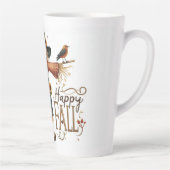 Happy Herfst Schattigee vogelverschrikker en herfs Latte Mok (Rechts)