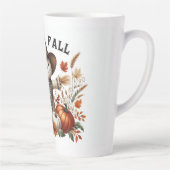 Happy Herfst Schattigee vogelverschrikker en herfs Latte Mok (Rechts)
