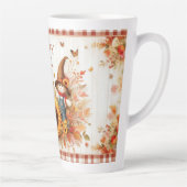 Happy Herfst Schattigee volkskunst vogelverschrikk Latte Mok (Rechts)