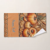 Happy Herfst Season Pumpkins Sinaasappel Handdoek (Handdoek)