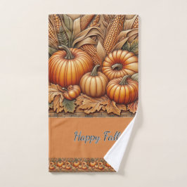 Happy Herfst Season Pumpkins Sinaasappel Handdoek