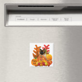 Happy Herfst Siamese Cat in Pumpkin Patch Fridge Magneet (Insitu (Vaatwasser))