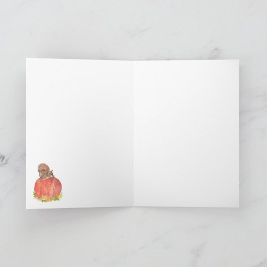 Happy Herfst Squirrel op pomkin Kaart (Binnen)