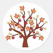 Happy herfst tree ronde sticker (Voorkant)