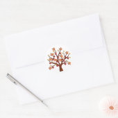 Happy herfst tree ronde sticker (Envelop)