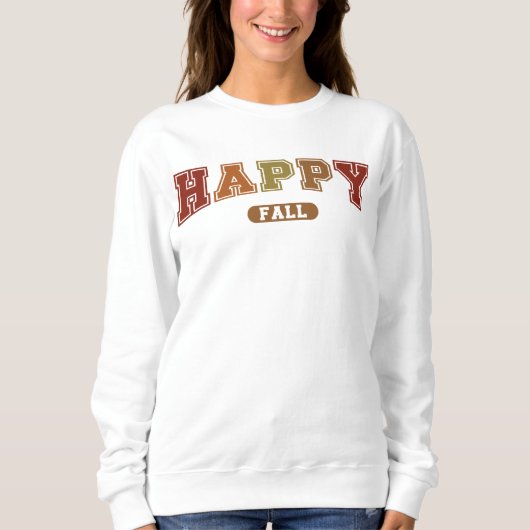 Happy Herfst Trendy Autumn Varsity Sweatshirt (Voorkant)