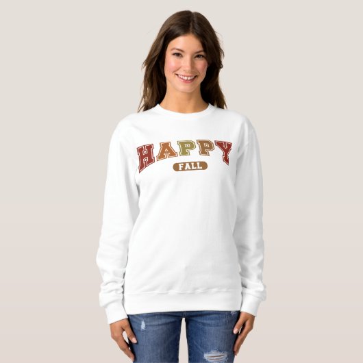 Happy Herfst Trendy Autumn Varsity Sweatshirt (Voorkant volledig)