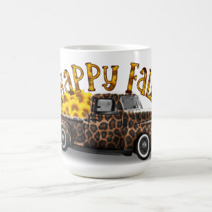 HAPPY HERFST TRUCK MET ZONNEBLOEMEN KOFFIEMOK