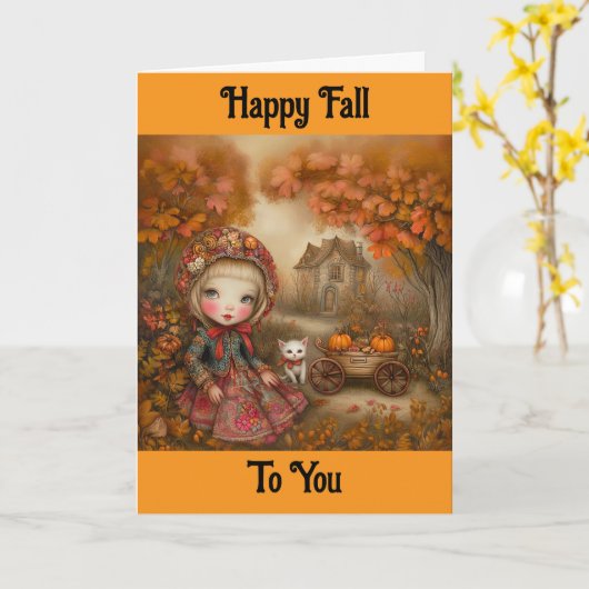 Happy Herfst Wenskaart Kaart (Gele Bloem)