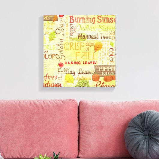 Happy Herfst Wrapped Canvas Art (Insitu (Woonkamer))