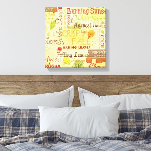 Happy Herfst Wrapped Canvas Art (Insitu (Slaapkamer))